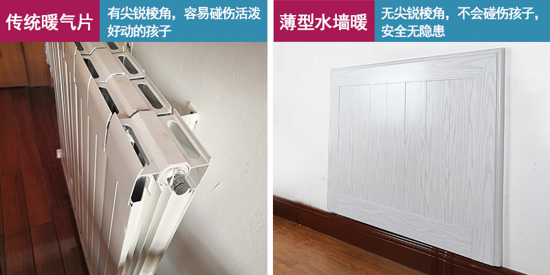 銀屋墻面裝飾板水暖與傳統(tǒng)暖氣片有無尖銳棱角對比圖) 銀屋墻面裝飾板水暖與傳統(tǒng)暖氣片有無尖銳棱角對比圖)